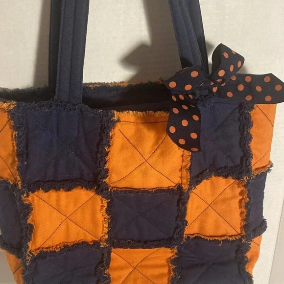 Vivary Bag Purse Navy and Orange Women’s Tote with Removable Bow UF Colors - Picture 3 of 11